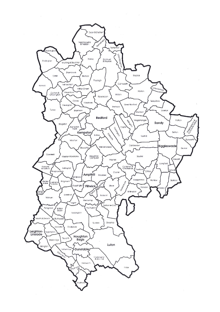 Map Of Bedfordshire Villages Vanda Jackelyn